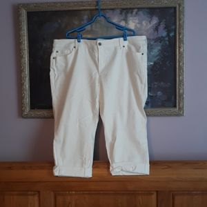 Torrid White Boyfriend Capri Pants
